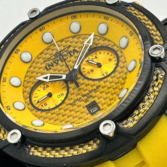 Invicta Men's Watch Bolt Yellow Dial Yellow Silicone Strap Date PREMIUM Classics - Picture 2 of 10